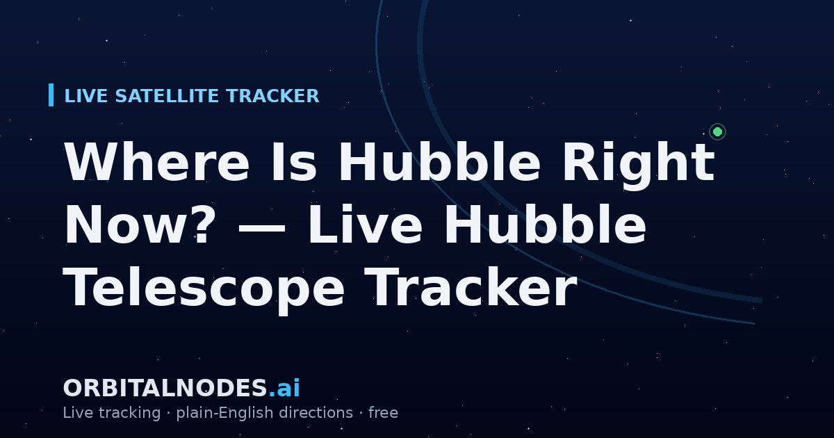 Hubble Location Where Is the Hubble Space Telescope Right Now? Live Tracker